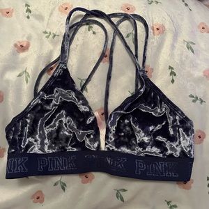 Victoria’s Secret pink blue velvet bralette medium